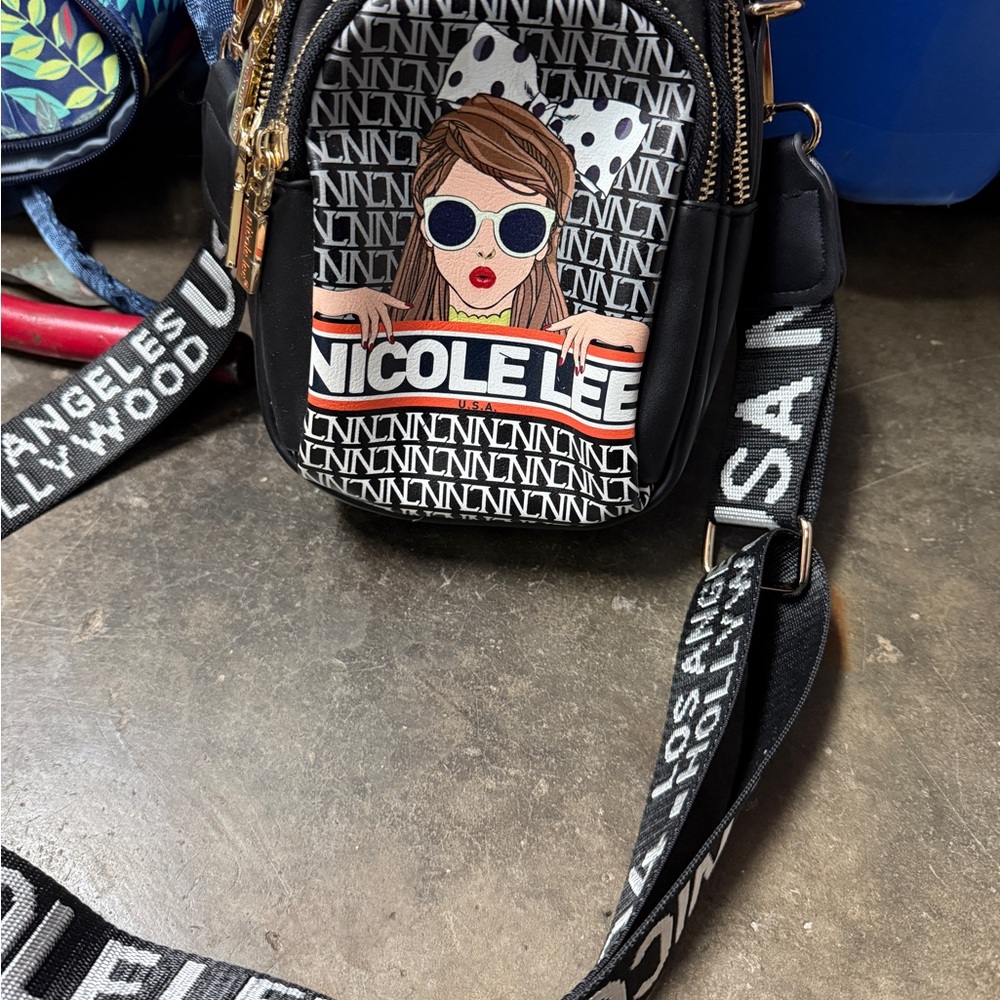 Nicole Lee Black and White Graphic Backpack See My Sweetheart adjustable strap - Picture 6 of 6